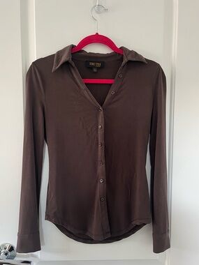 TRUTH by republic Brown Long-Sleeve Button-Down Shirt